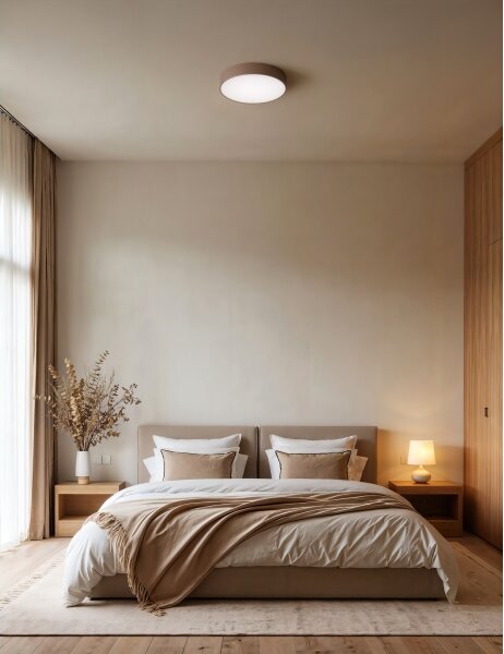 Brilagi - Plafonieră de baie cu senzor CLARE 2xE27/24W/230V diam. 30 cm maro IP54