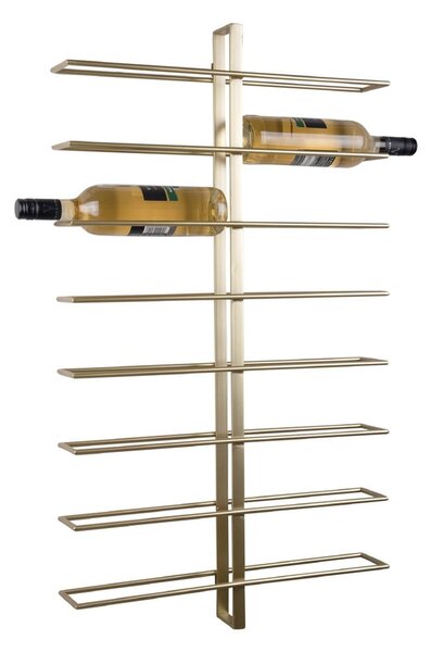 Raft pentru sticle de vin auriu de perete din metal număr sticle 16 Dual – PT LIVING