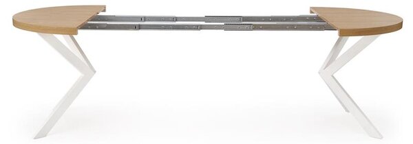 Masă de sufragerie extensibilă 100-250 cm Pepeera (alb + auriu) (pentru 6 8 persoane). 1049334