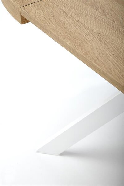 Masă de sufragerie extensibilă 100-250 cm Pepeera (alb + auriu) (pentru 6 8 persoane). 1049334