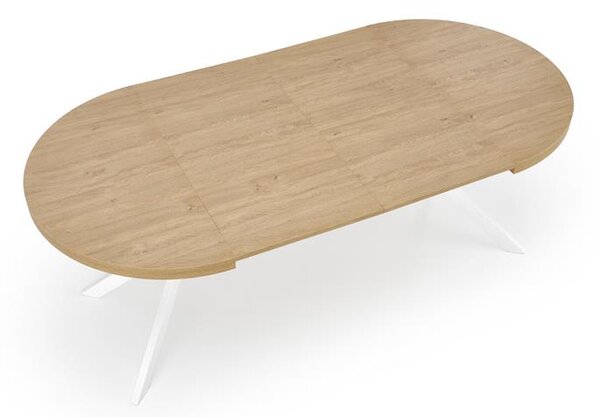 Masă de sufragerie extensibilă 100-250 cm Pepeera (alb + auriu) (pentru 6 8 persoane). 1049334