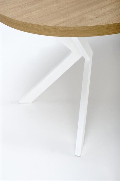 Masă de sufragerie extensibilă 100-250 cm Pepeera (alb + auriu) (pentru 6 8 persoane). 1049334