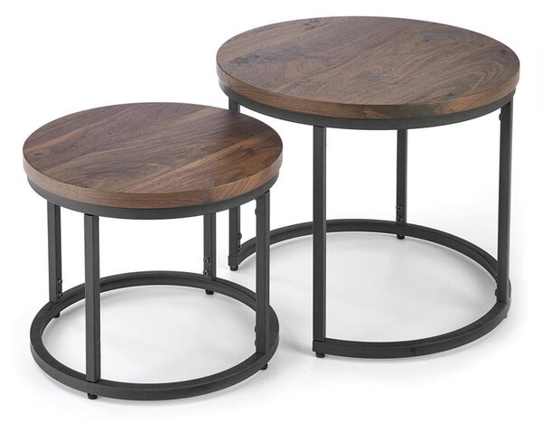 Set 2 buc. masă de cafea Owen (Nuc+ Negru). 1049489