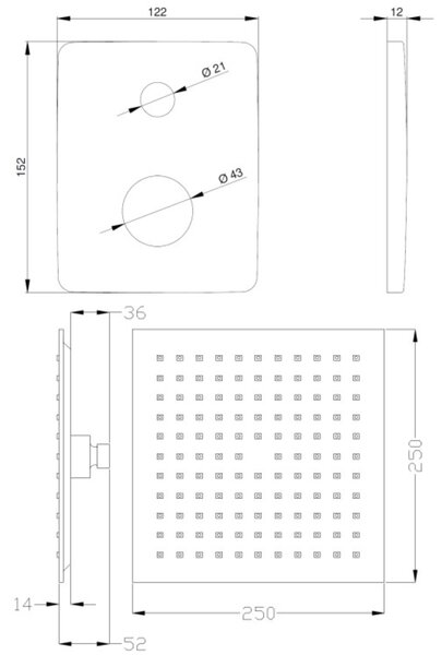 Invena Siros set de duș ascuns crom BS-90-0K2