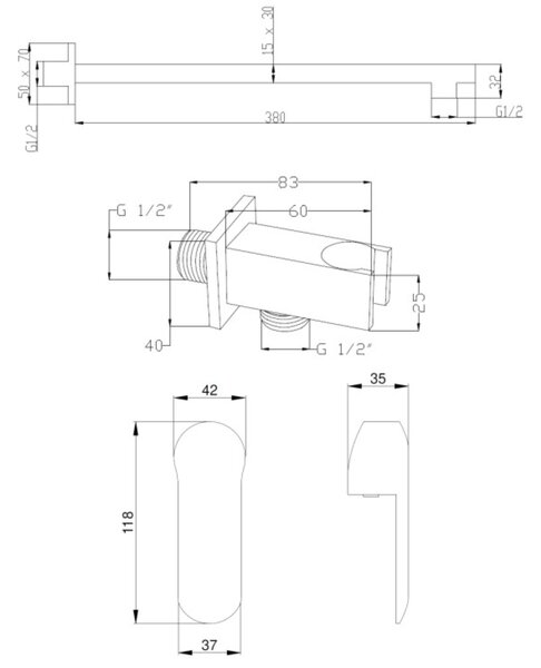 Invena Siros set de duș ascuns crom BS-90-0K2