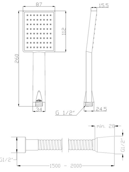 Invena Siros set de duș ascuns crom BS-90-0K2
