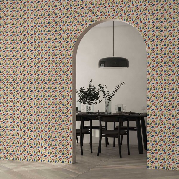 Tapet Model vibrant cu fructe, ramuri și vaze, Tapet Mâncare și băuturi, a00637 : Uwalls.ro