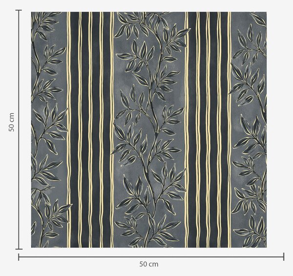 Tapet Dungi verticale cu motive botanice în tonuri închise, Tapet geometrie, Tapet dungi, a00648 : Uwalls.ro