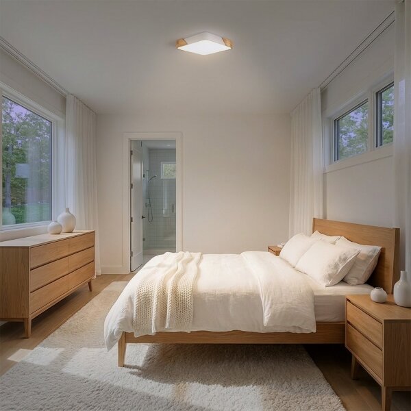 Brilagi - Plafonieră LED PILANA LED/24W/230V, stejar/alb, 32 x 32 cm