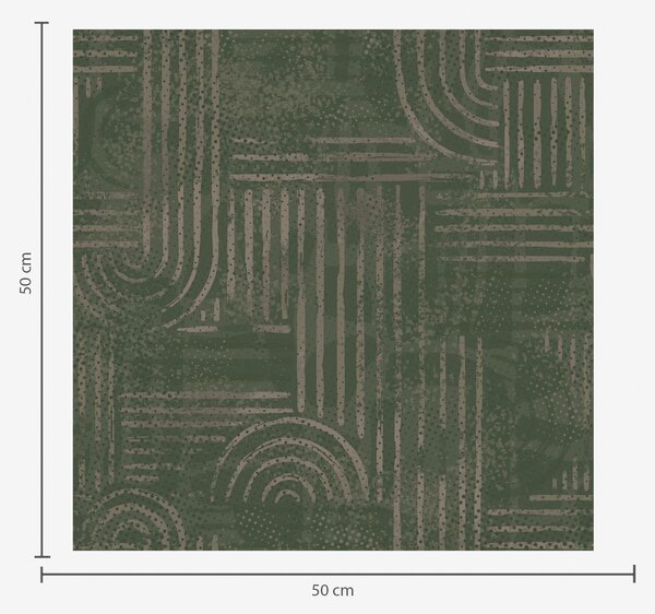 Tapet Model geometric cu arcuri într-o paletă de culori verzi, Tapet abstract, a00697 : Uwalls.ro
