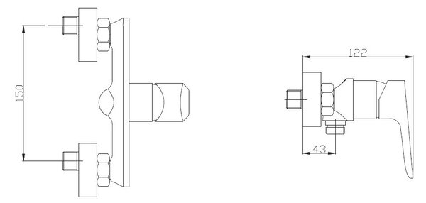 Invena Dokos baterie de duș perete crom-alb BN-19-002