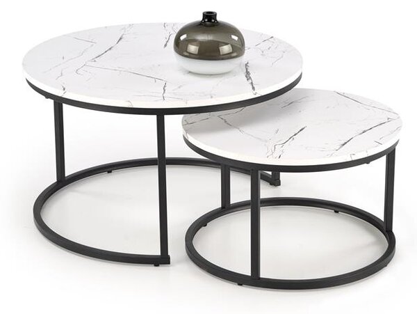 Set 2 buc. măsuțe de cafea Jacarta (alb + negru). 1092448