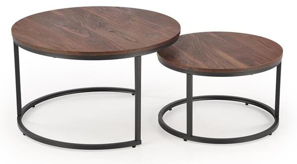 Set 2 buc. măsuțe de cafea Jacarta (nuc + negru). 1092450