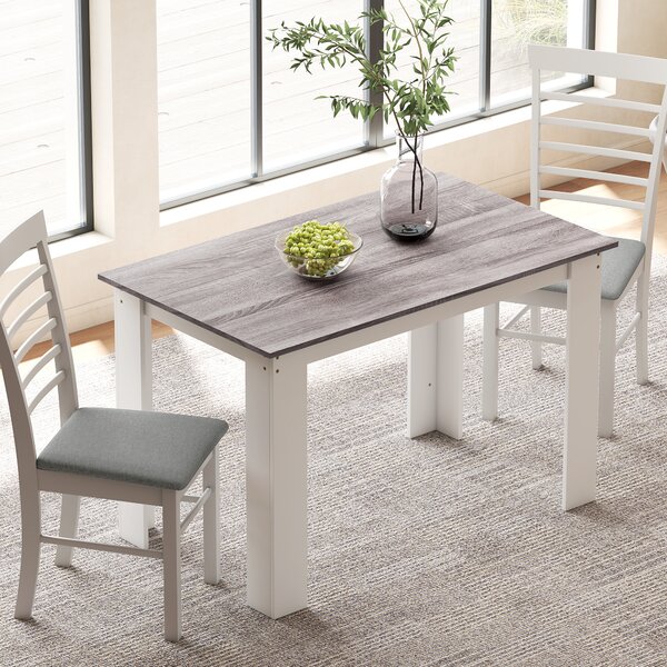 HOMCOM Masă Modernă de Dining pentru 4-6 Persoane 120x69x75 cm Gri și Alb | Aosom Romania