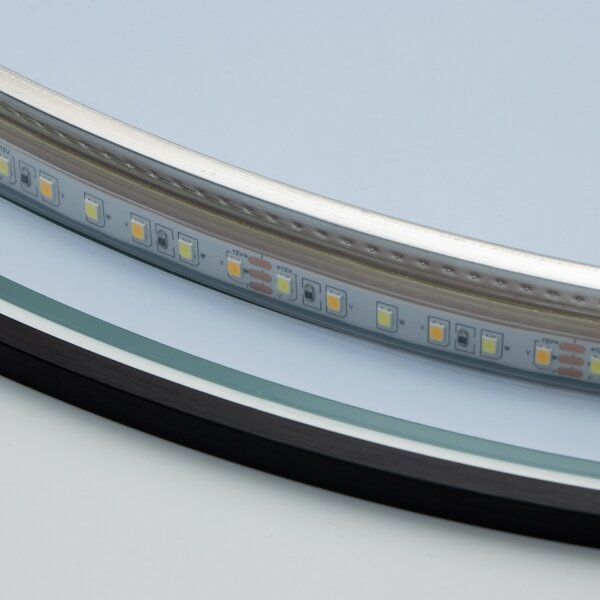 Brilagi - Oglindă de baie VENA BLACK cu LED, 19W/230V, 60 cm, IP44, CRI 90, dimerizabilă + CCT