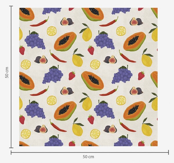 Tapet Papaya, struguri și lămâi — un mix de fructe viu colorat, Tapet Mâncare și băuturi, a00803 : Uwalls.ro