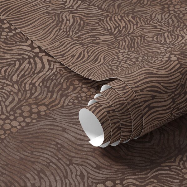 Tapet Model abstract ondulat în tonuri calde de maro, Tapet abstract, a00804v1 : Uwalls.ro
