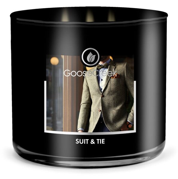 Lumânare parfumată pentru bărbați Goose Creek Suit & Tie, 35 de ore de ardere