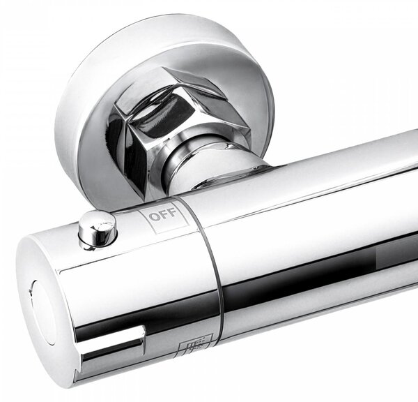 Erga Yoka, coloană de duș cu termostat și duș manual cu 3 funcții, cromat, ERG-YKA-BP.BERGEN-THERM-30-CHR