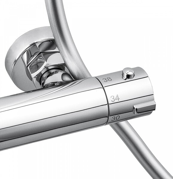 Erga Yoka, coloană de duș cu termostat și duș manual cu 3 funcții, cromat, ERG-YKA-BP.BERGEN-THERM-30-CHR