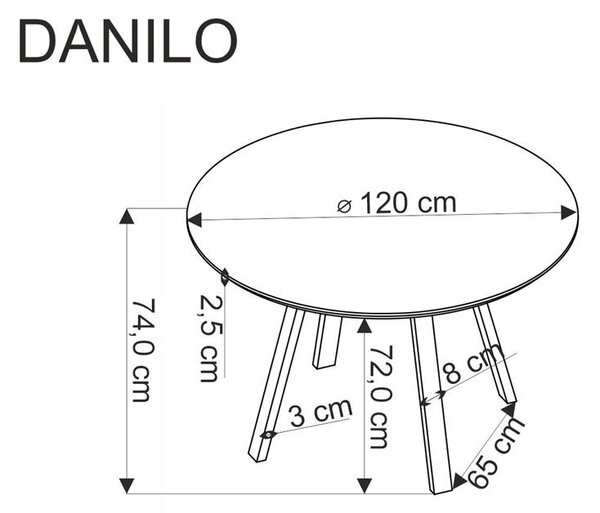 Masă de sufragerie Dannon (nuc + negru) (pentru 4 persoane). 1092381