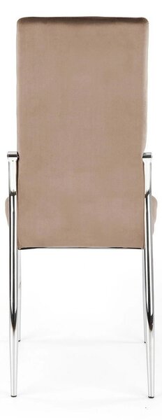 Scaun cromat bucatarie K416, bej, stofa catifelata, 43x54x101 cm