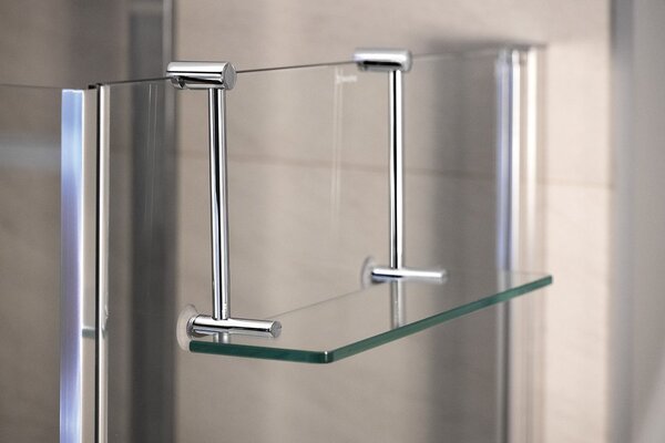 Sapho Sapho, Raft suspendat din sticla pentru paravan de dus 400x180x125mm, crom, 1301-15