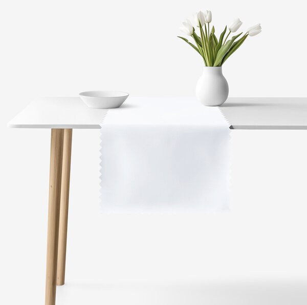Goldea napron de masă teflonat - alb 35x140 cm
