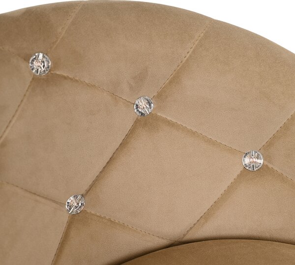 HR948K Scaun Latte din Catifea cu Bază Cromata