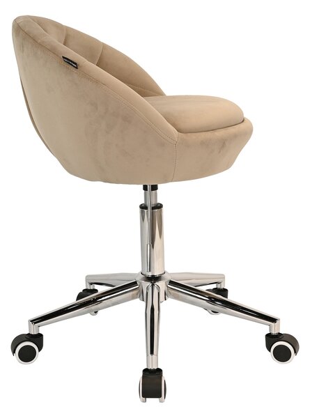 HR948K Scaun Latte din Catifea cu Bază Cromata