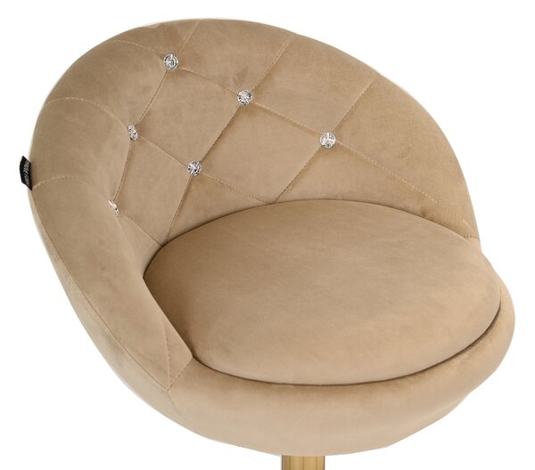 HR948K Scaun Latte din Catifea cu Bază Cromata