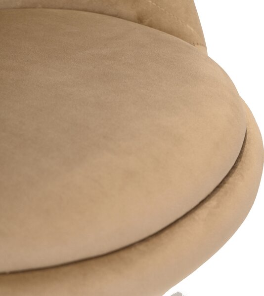 HR948K Scaun Latte din Catifea cu Bază Cromata