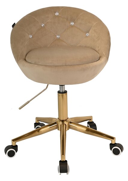 HR948K Scaun Latte din Catifea cu Bază Aurie