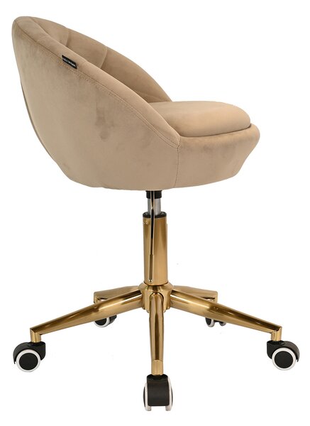 HR948K Scaun Latte din Catifea cu Bază Aurie