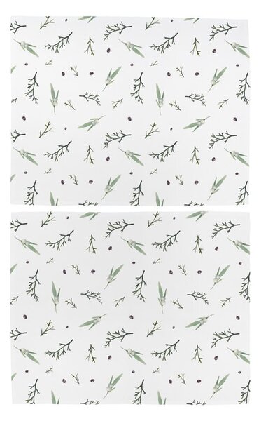 Suport pentru farfurii 2 buc. din material textil 35x45 cm cu model de Crăciun Delicate Green – Butter Kings