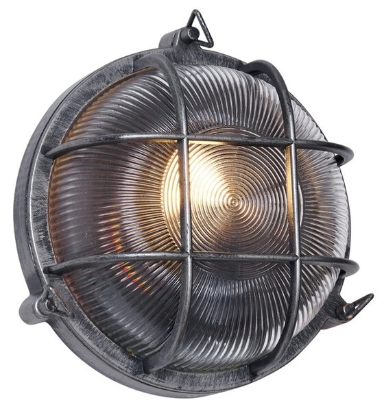 Lampă de perete pentru exterior argintie rotundă IP44 - Noutica