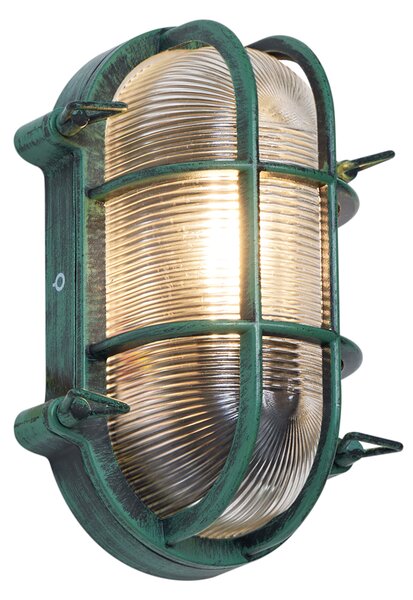 Lampă de perete de exterior verde ovală IP44 - Noutica