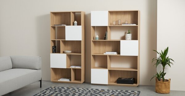 Bibliotecă Nevada, stejar natural (80 cm)