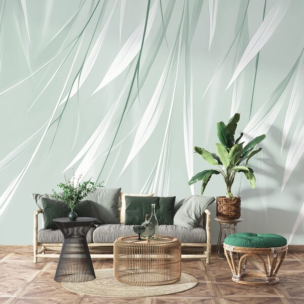 Tapet Frunze subțiri atârnate, Fototapet Penele, w04703v1 : Uwalls.ro