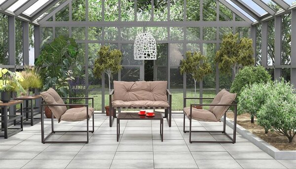 Mobilier de grădină Shadx (Negru + cappuccino). 1049551