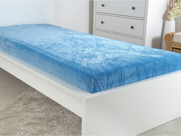 Cearceaf albastru din microflanel 180x200 cm Exclusive – B.E.S