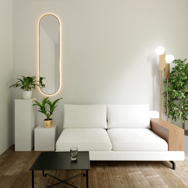 Baltica Design Tiny Border Pastille oglindă 50x100 cm oval cu iluminare auriu 5904107928982