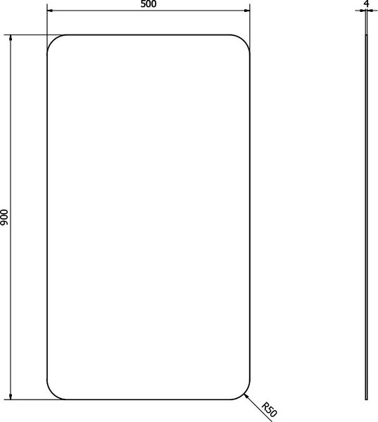 Sapho Ishape oglindă 50x90 cm dreptunghiular AG495