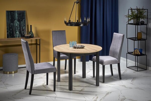 Masă de sufragerie extensibilă 102-142 cm Ralllon (negru) (pentru 4 6 persoane). 1048881