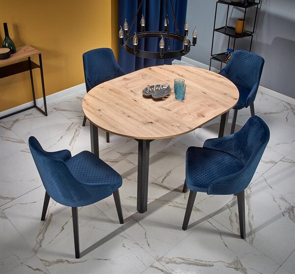 Masă de sufragerie extensibilă 102-142 cm Ralllon (negru) (pentru 4 6 persoane). 1048881