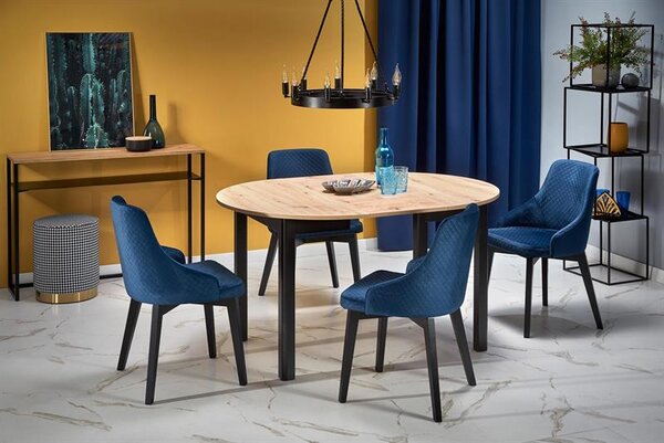 Masă de sufragerie extensibilă 102-142 cm Ralllon (negru) (pentru 4 6 persoane). 1048881