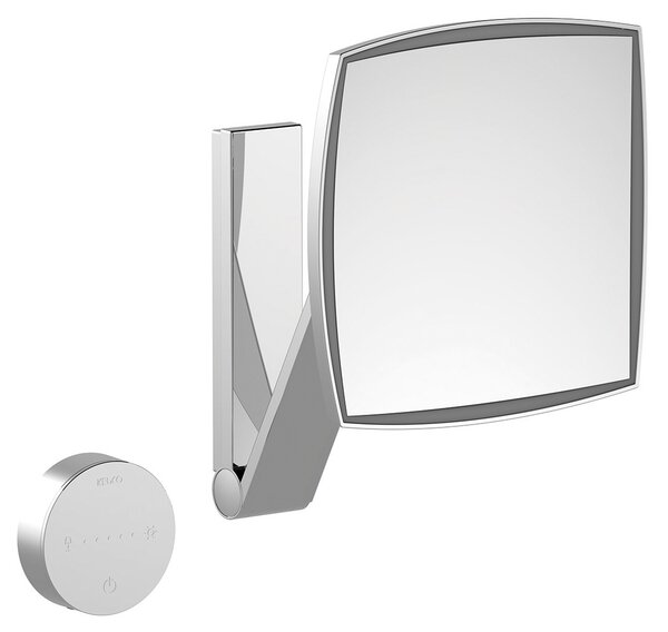 Keuco iLook Move oglindă cosmetică 20x20 cm pătrate cu iluminare crom 17613019002