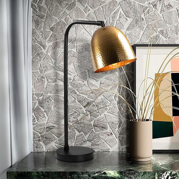 Opviq Tattoo 5031 lampă de masă, aur antic, metal, înălțime 52 cm, Bronz / Alamă Veche, Camera de zi / sufragerie, Metal