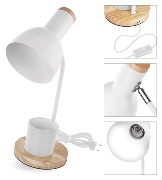 Lampă de masă POPPY 1xE27/25W/230V albă