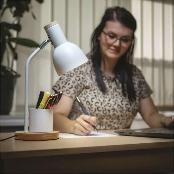 Lampă de masă POPPY 1xE27/25W/230V albă